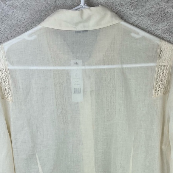 NWT Women's THEORY Alynn Ivory Button Down Shirt Sz L Washed Gauze - Picture 12 of 15